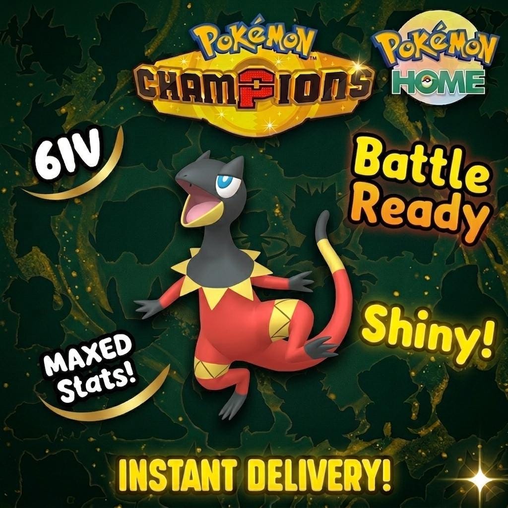 Shiny Heliolisk Pokémon Champions 6IV Competitive Battle Ready – Champions Pokémon card photo