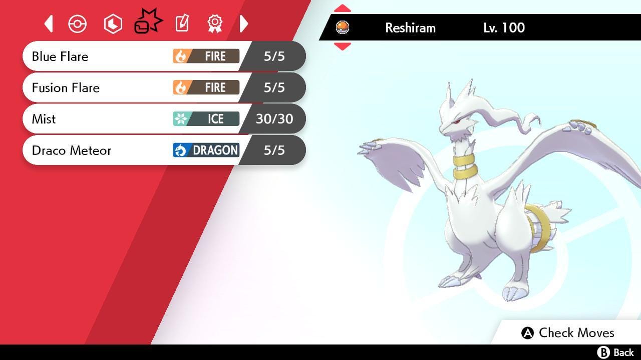 Shiny RESHIRAM Pokemon Sword Shield 6IV Competitive Battle Ready Pokémon card photo 3