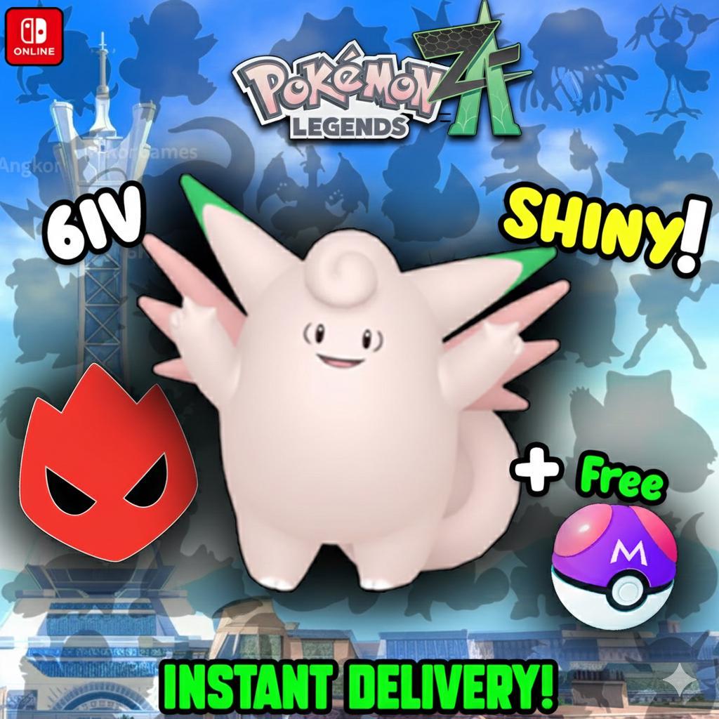 Shiny Alpha Clefable Pokémon Legends ZA 6IV Competitive Battle Ready – Pokémon Legends Z-A Pokémon card photo