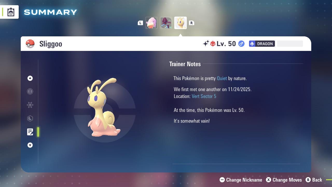 Shiny Alpha Sliggoo Pokémon Legends ZA 6IV Competitive Battle Ready Pokémon card photo 4