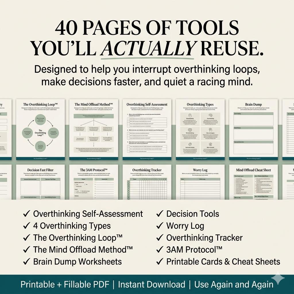 Overthinking Toolkit, Stop Overthinking Workbook Anxiety Relief PDF Racing Mind & Rumination Tools Calm Your Mind Brain Dump Worry Journal Pokémon card photo 6