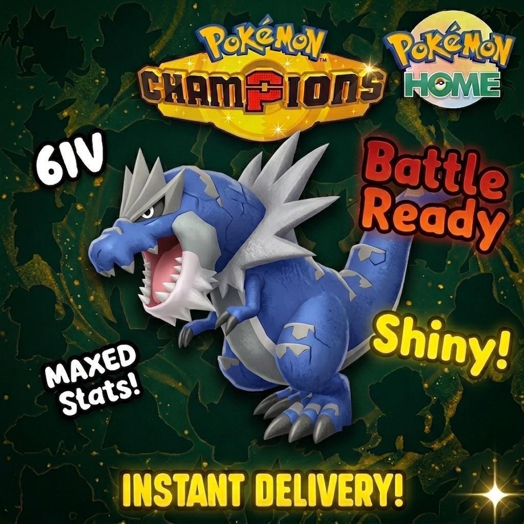 Shiny Tyrantrum Pokémon Champions 6IV Competitive Battle Ready – Champions Pokémon card photo