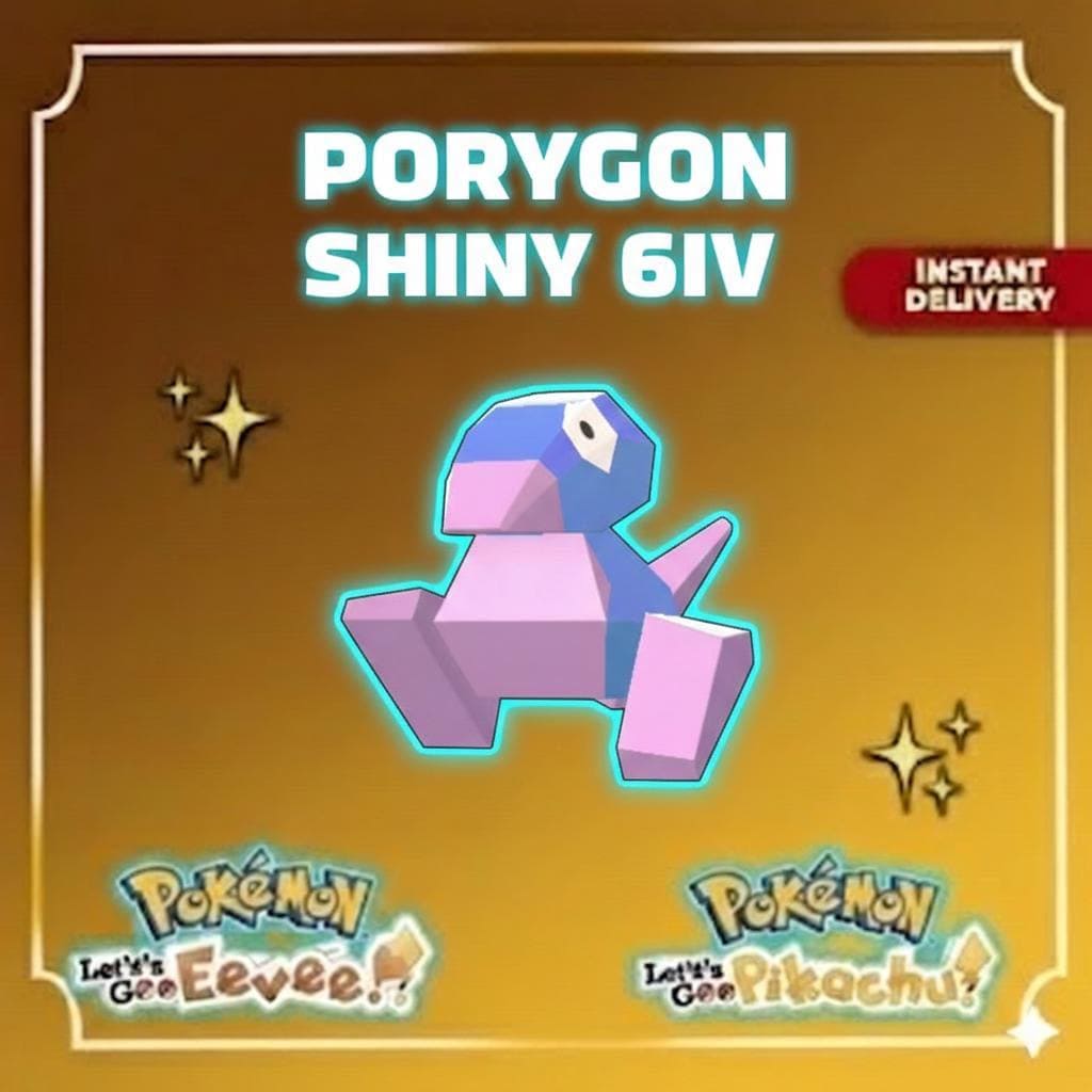 Shiny Porygon Lets Go Pikachu Eevee 6IV Competitive Battle Ready – Shiny Pokémon Pokémon card photo