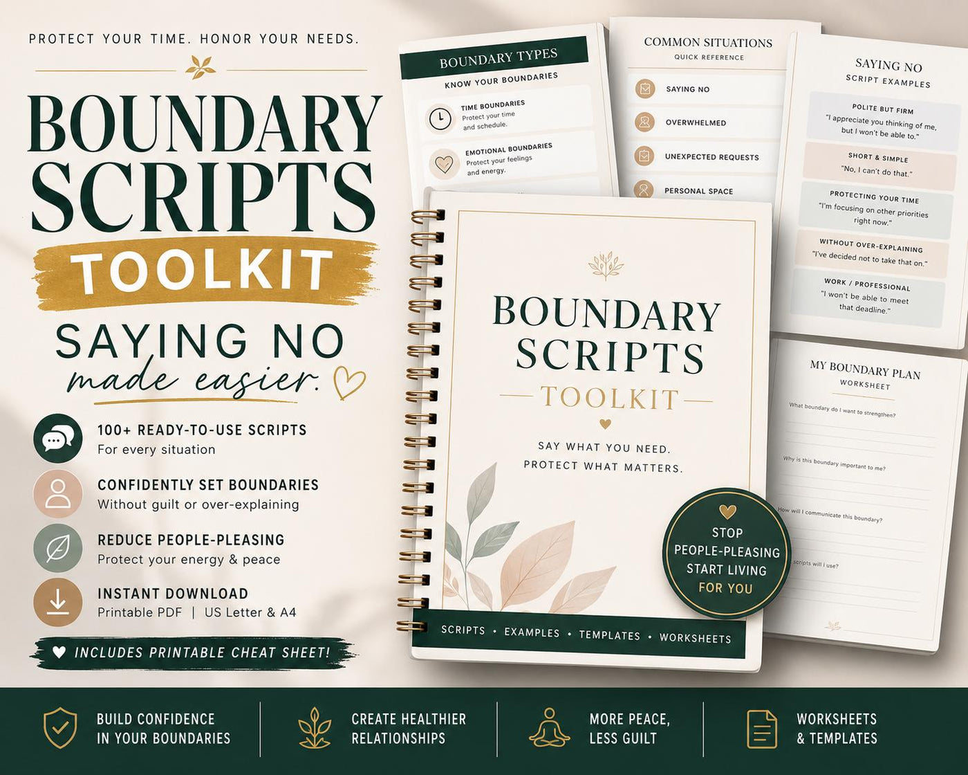 Boundary Scripts Toolkit Saying No Without Guilt People Pleasing Recovery 200 Plus Boundary Scripts Copy Paste Texts Healthy Boundaries PDF – Workbooks Pokémon card photo