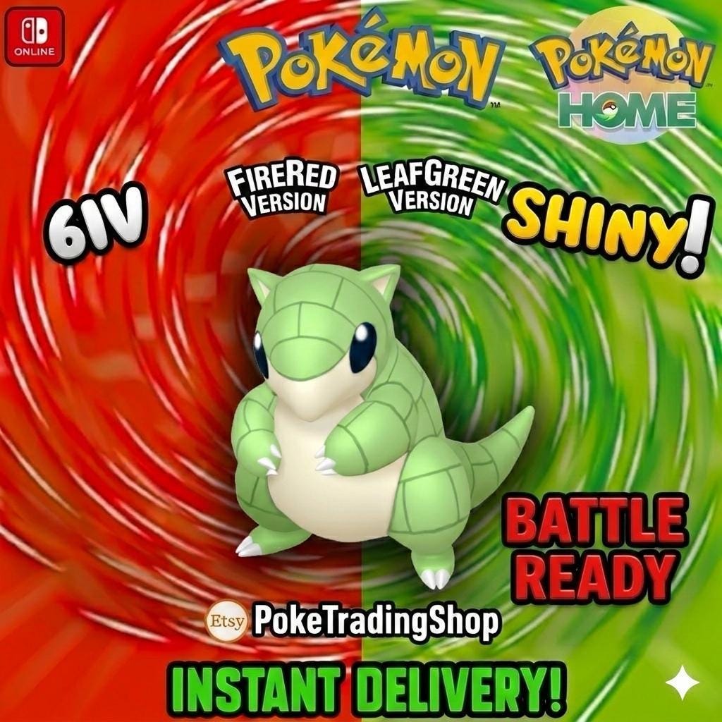SHINY SANDSHREW Pokémon FireRed LeafGreen 6IV Competitive Battle Ready Pokémon card photo