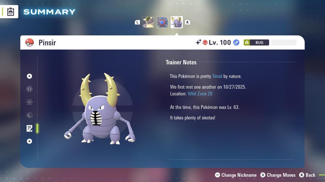 Фото покемона Блестящий Alpha Pinsir Pokémon Legends ZA 6IV Готовый к соревновательным боям 4