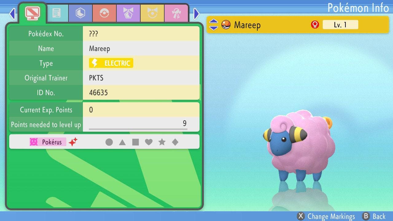 SHINY 6IV MAREEP Pokémon Brilliant Diamond and Shining Pearl 6IV Competitive Battle Ready – Brilliant Diamond & Shining Pearl Pokémon card photo