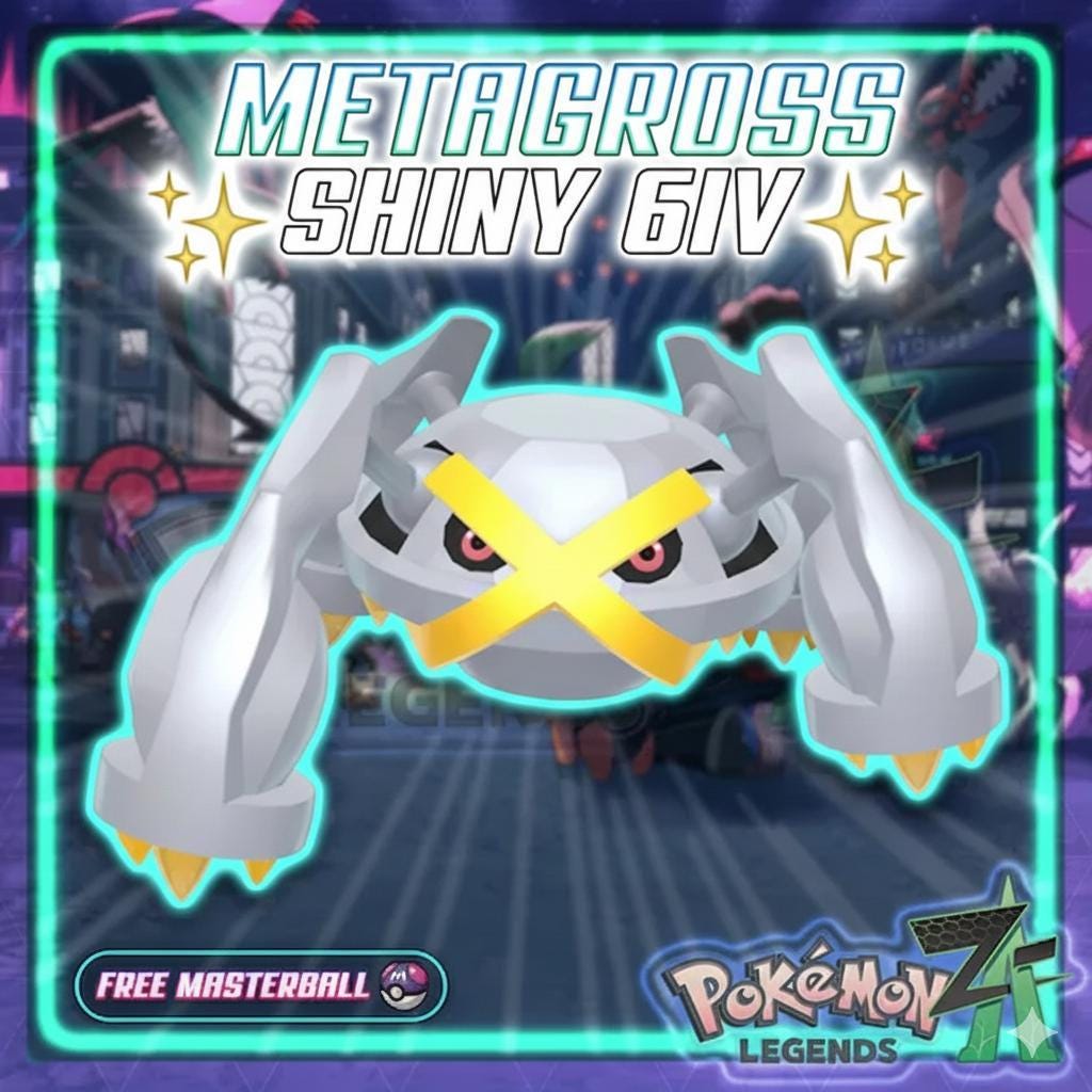 Shiny METAGROSS Pokémon Legends ZA 6IV Competitive Battle Ready – Pokémon Legends Z-A Pokémon card photo