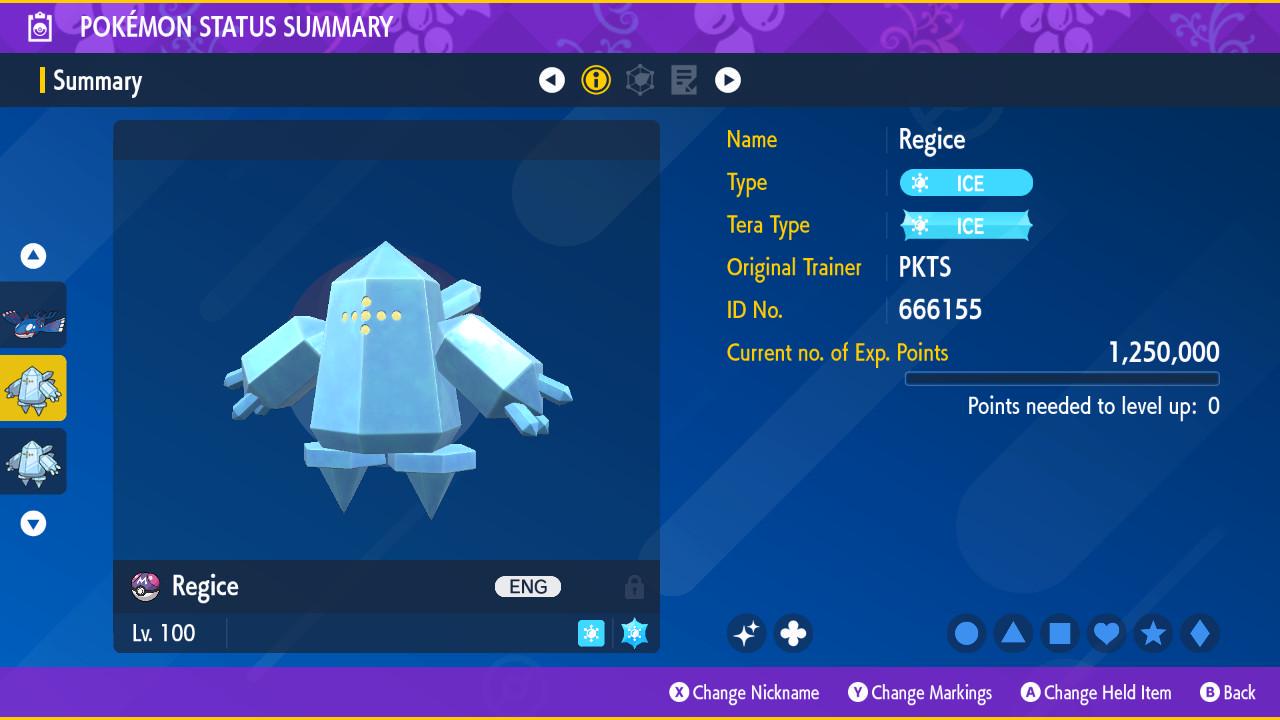 Shiny REGICE Pokémon Scarlet and Violet 6IV Competitive Battle Ready Pokémon card photo 2