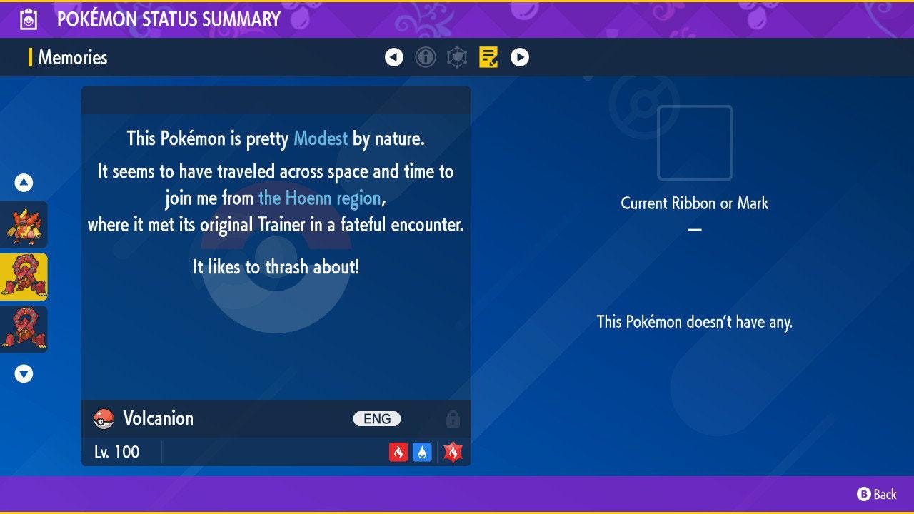 Non Shiny VOLCANION Pokémon Scarlet and Violet 6IV Pokemon Non Competitive Battle Ready Free Shiny Switch 2 Pokémon card photo 2
