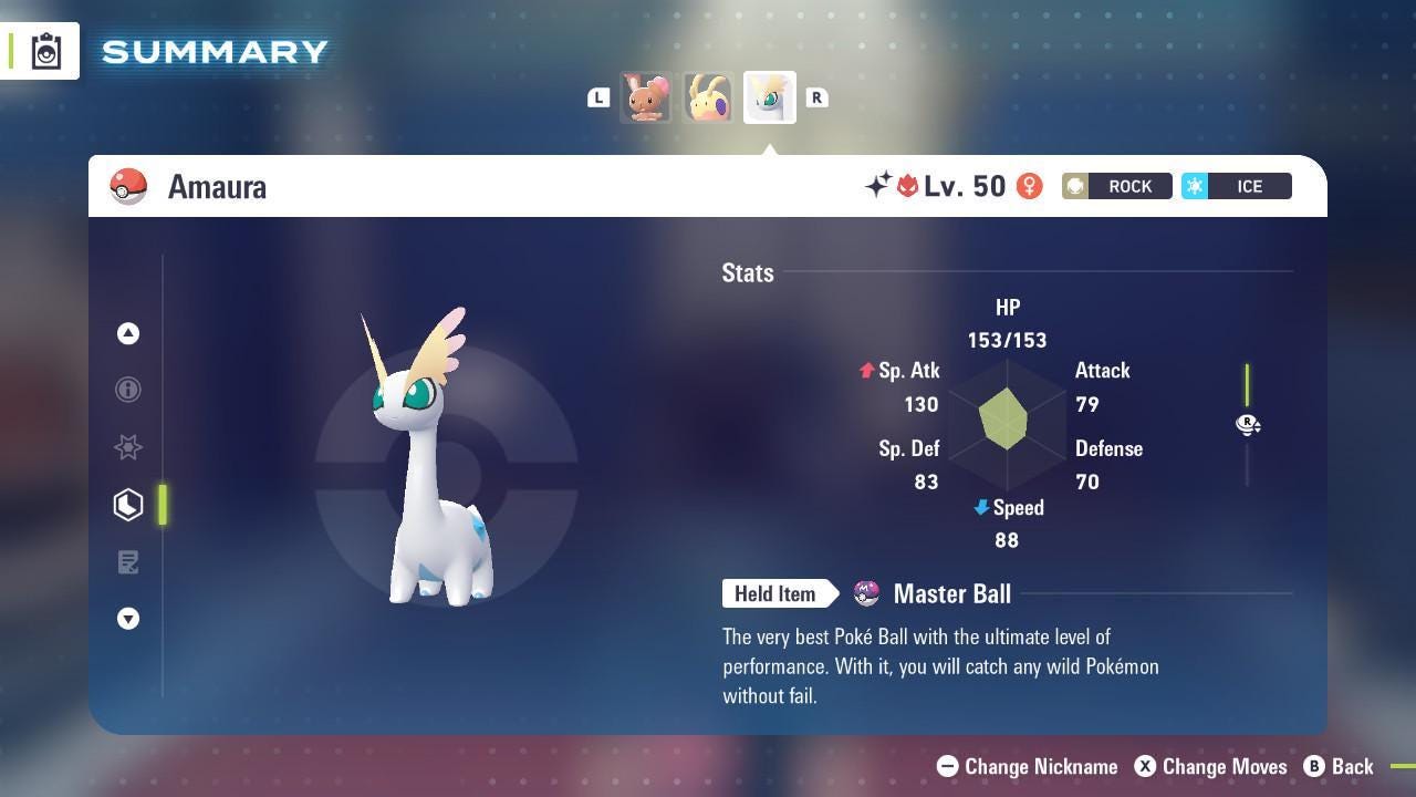 Shiny Alpha Amaura Pokémon Legends ZA 6IV Competitive Battle Ready Pokémon card photo 2